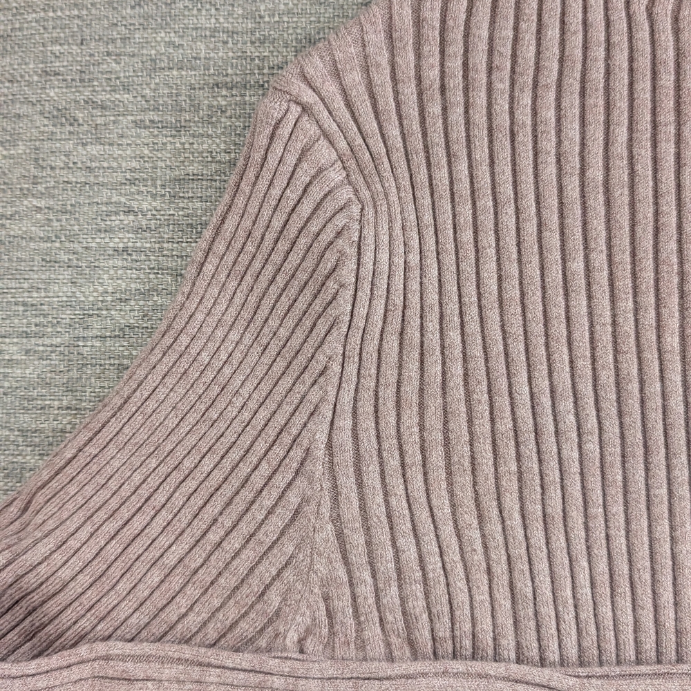 SHEIN Ribbed Long Sleeve Top - Mauve